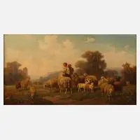 Louis Reinhardt, Pastorale Landschaft, Öl auf Leinwand