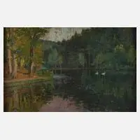 Albert Wenk, Am Waldsee, Öl auf Leinwand