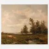Max Heichele, Bukolische Landschaft, Öl auf Malplatte