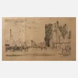 Hans Soldmann, "Lille, Juni 1915", Kreidelithographie