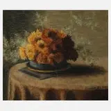 A. Grulich, Asternstillleben, 1915, Pastell