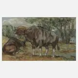 Fritz von Heider, Paar Rinder, Pastellkreiden