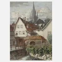Joachim Hellgrewe, Partie in Langensalza, Gouache