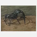 Otto Schepelmann, Einhorn, 1958, Mischtechnik