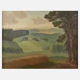 Bernhard Paul Mehnert, "Erzgebirgslandschaft", Öl auf Leinwand
