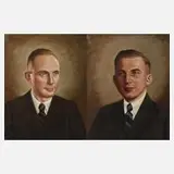 Emil Püschmann, Paar Herrenportraits, Öl auf Leinwand