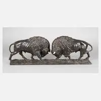 Peder Jensen, kämpfende Büffel, Bronze