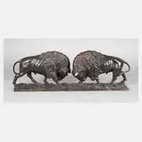 Peder Jensen, kämpfende Büffel, Bronze