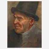 Hans Best, Charakterkopf, Öl auf Pappe