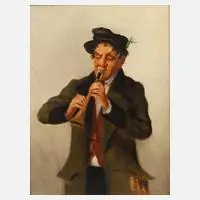 Hedwig Öhring, Musikant, Öl auf Holztafel