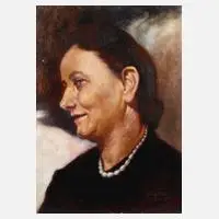 Georg Otte, Damenportrait, Öl auf Holz