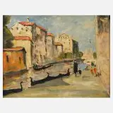 Pavil, Am Kanal in Venedig, Öl auf Leinwand