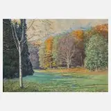 W. Schäfer, Spätsommerliche Waldlichtung, Öl auf Malplatte
