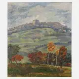 J. Schlegel, herbstliche Gebirgslandschaft, Öl auf Leinwand