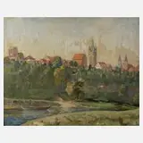 R. Schlegel, Ansicht Bad Wimpfen, Öl auf Malplatte
