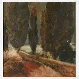 E. Seckers, Pappelallee, Öl auf Leinwand