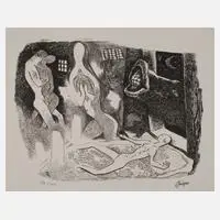 Prof. Willi Geiger, Traum und Alptraum, Lithographie auf Velin
