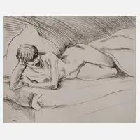 Helmut Goettl, Liegender Akt, 1934, Kaltnadelradierung auf Velin