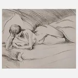 Helmut Goettl, Liegender Akt, 1934, Kaltnadelradierung auf Velin