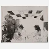Prof. Alfred Hrdlicka, "Paul Morphy – der Vater", 1975, Radierung