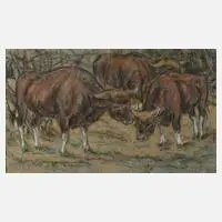 Rinder by Fritz von Heider, Pastellkreiden, offered Jun 2020