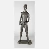 Alfred Thiele, großer stehender Herrenakt, 1956, Bronze