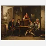 J. Arlet, Wirtshausszene, Öl auf Leinwand