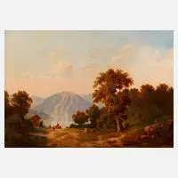 Guido Hampe, Idyll am Gebirgssee, Öl auf Leinwand