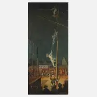 Georg Batscheider, "Seiltänzer", Öl auf Hartfaserplatte