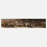 Adolf Stademann, Winterabend, 1873, Öl auf Holz