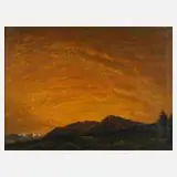 Robert Büchtger, Abendlandschaft, Öl auf Leinwand