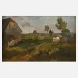 Robert von Haug, "Spielende Kinder", Öl auf Leinwand