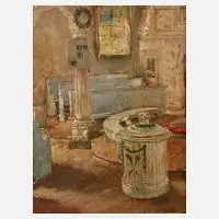 Otto Rudolf Hessler, Kircheninterieur, Öl auf Malpappe