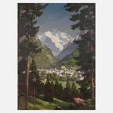 Leonore Hiller-baumann, Alpenpanorama, Öl auf Leinwand