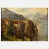 W. Kaiser, Lago Maggiore, Öl auf Holz