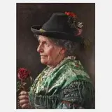 Ernst Schmitz, Frau in Tracht, 1915, Öl auf Holztafel