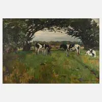 Otto Schulz Stradtmann, Kühe auf der Weide, 1892, Öl auf Leinwand