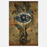 Miroslav Kalina, Komposition mit Auge, 1956, Ölfarbe auf Leinwand
