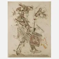 Simon Dittrich, "der Trommler", 1940, Farbradierung