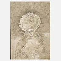 Erich Brude, Madonnenbildnis, Zeichnung