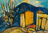 Carl Walter Liner, In den korsischen Bergen, 1954, Öl auf Holz