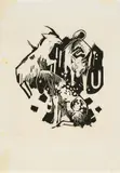 Franz Marc, Drei Tiere, 1912, Holzschnitt auf Japan
