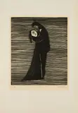 Gerhard Marcks, Schmerzliches Liebespaar, 1957, Holzschnitt auf Japan