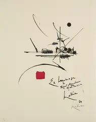 Georges Mathieu, Aus: Epitaph Karl Amadeus Hartmann, 1964, Farblithografie auf Bütten