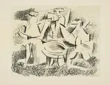 Willi Baumeister, Figurenmauer, 1946, Lithografie mit Tonplatte auf Velin