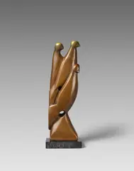Margarete (Marg) Moll, Drei Vögel, 1952 (Entwurf 1928), Bronze, goldbraun patiniert