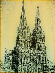 Thomas Baumgärtel, Kölner Dom, 1997, Farboffset auf gestrichenem Papier