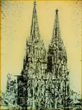 Thomas Baumgärtel, Kölner Dom, 1997, Farboffset auf gestrichenem Papier