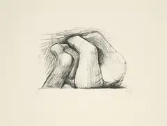 Two Forms by Henry Moore, 1967, Lithografie auf Bütten, sold Jun 2025