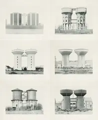 Bernd und Hilla Becher, Sechs Doppelwassertürme, Um 1971, Mappe mit 6 Offsets und einem Deckblatt